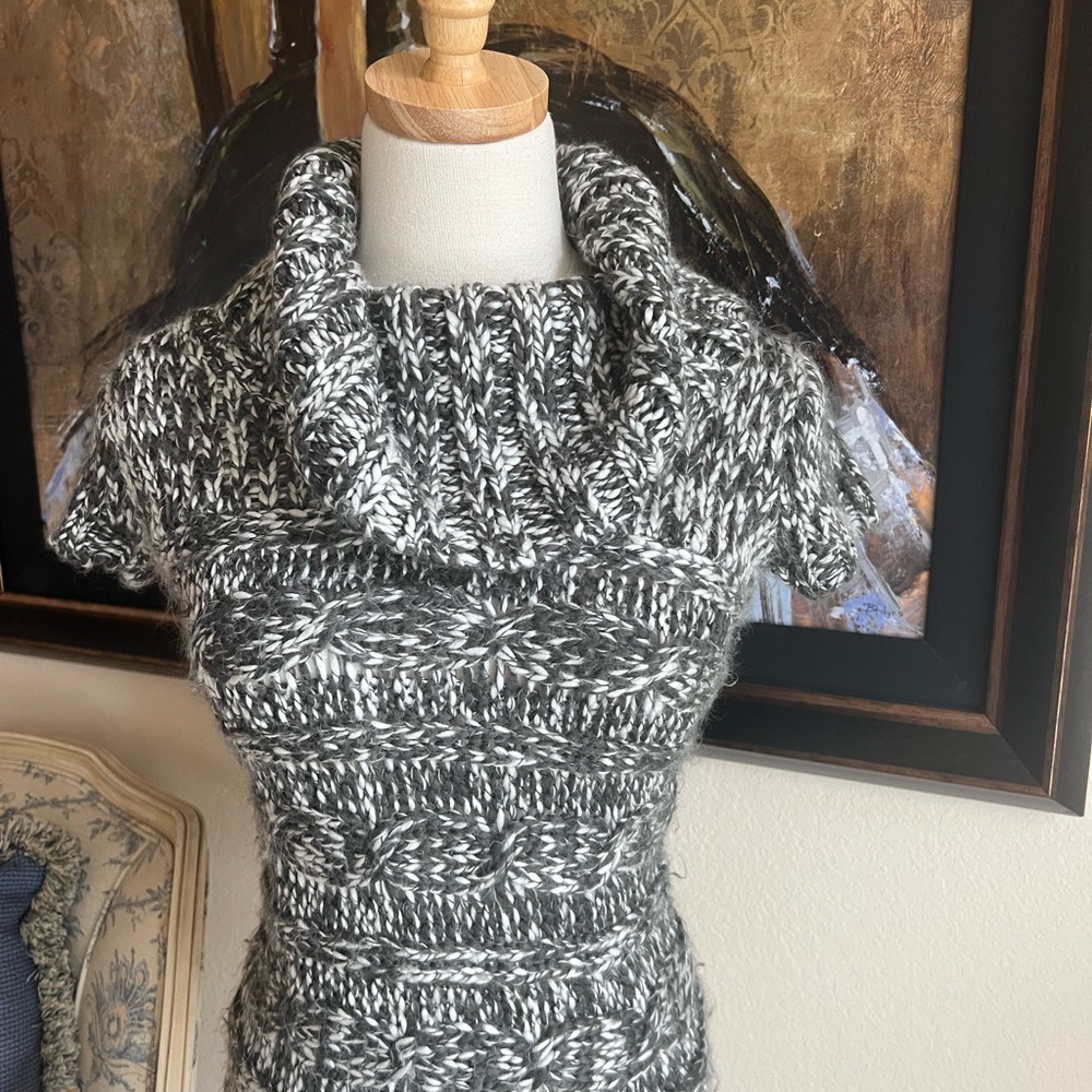 At Last New York Turtleneck Sweater Black White M - Picture 5 of 6